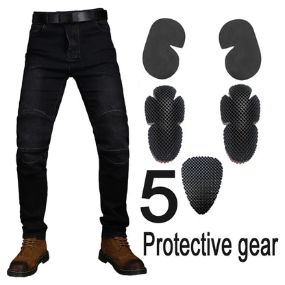 Motorcycle Rider Pants Cycling Pants Racing Jeans With 5 Anti-Fall Protective Gear Moto Motocross Trousers CE Level 1/2 Armor