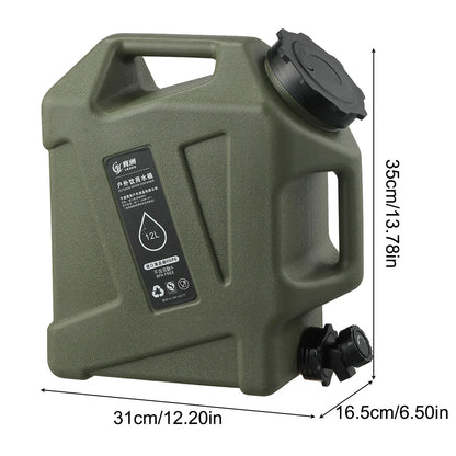 10/11/12L Drinking Water Container with Spigot Leakproof Camping Water Tank Large Capacity Water Storage Carrier for Hiking Car