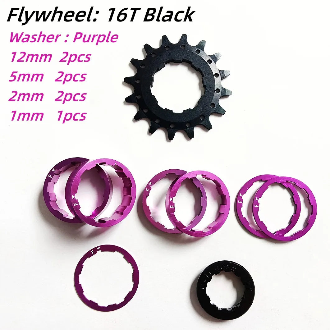 13T/14T/15T/16T AL7075 Mountain Bike Cassette Bicycle Freewheel Conversion Kit Flywheel Sprocket Single Speed Cassette Cog