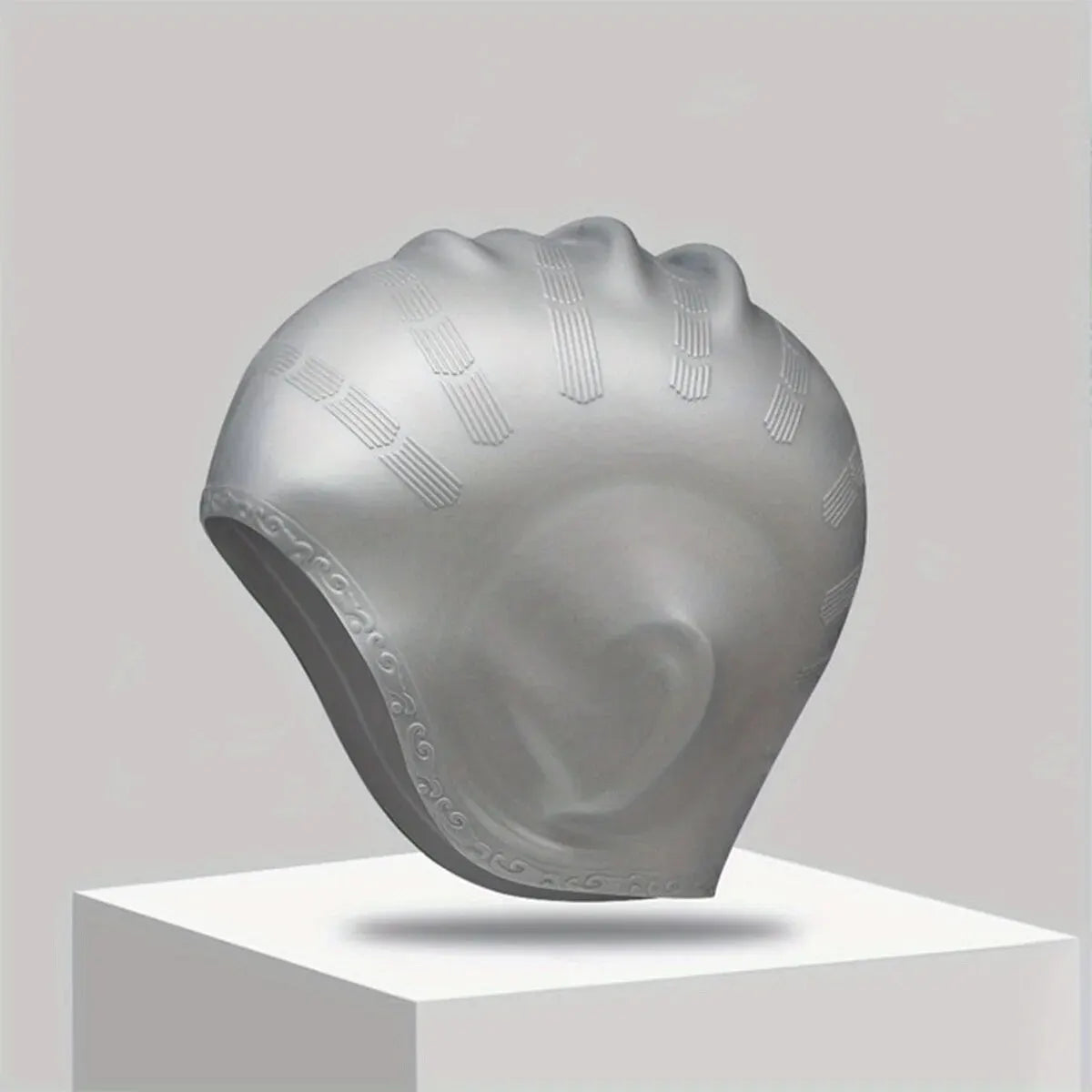 DIZETION Durable Silicone Swimming Cap with Ear Pockets for Adults and Teens - Protects Long Hair and Provides High Elasticity