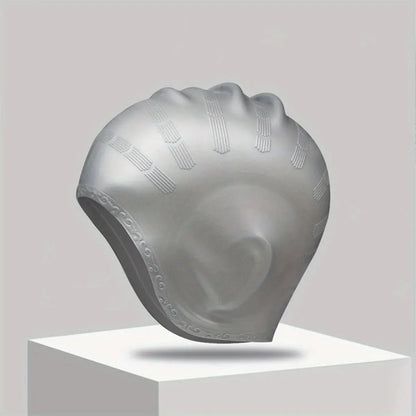 DIZETION Durable Silicone Swimming Cap with Ear Pockets for Adults and Teens - Protects Long Hair and Provides High Elasticity