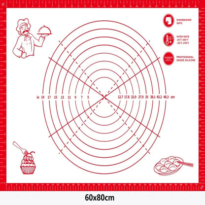 BUYYES 1PCS Silicone Baking Mat Kneading Pad Dough Mat Pizza Cake Dough Maker Kitchen Cooking Grill Non-Stick Gadgets Bakeware