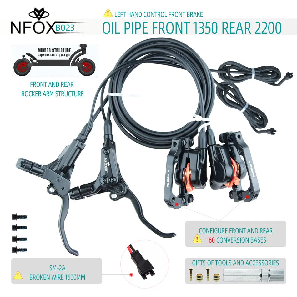NFOX B023 Electric Bicycle Scooter Oil Disc Hydraulic Brake 160 Accessories 203 E bike 180 Power Off Right 140 GIFT Tool New