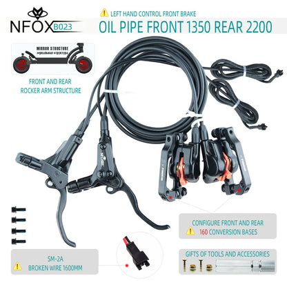 NFOX B023 Electric Bicycle Scooter Oil Disc Hydraulic Brake 160 Accessories 203 E bike 180 Power Off Right 140 GIFT Tool New