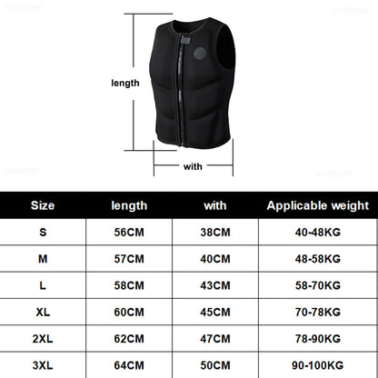 Life Vest Jet Ski Life Jacket Jet Pilot for Men Adult Comp Vest Impact Protection Lifejacket Neoprene PVC