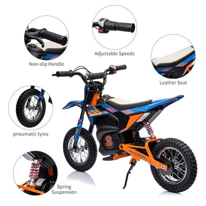 24V 250w Electric Dirt Bike for Kids 8-14,Up to 13.6MPH(22Km/h) Off-Road Motor Electric Motorcycle with Spring Suspension