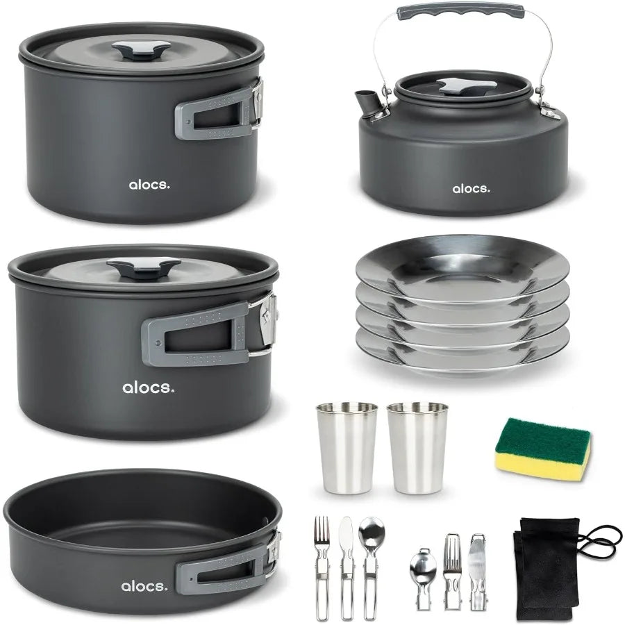 17pcs Lightweight Camping Cookware