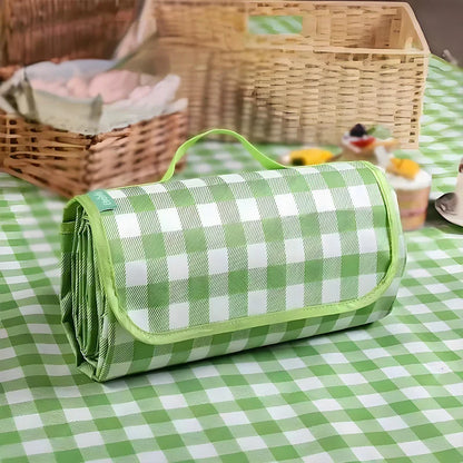 Waterproof Picnic Mat  - Ins Style Outdoor Blanket, Portable, Dirt-Proof, for Beach, Camping, Park, Easy Fold (Checke