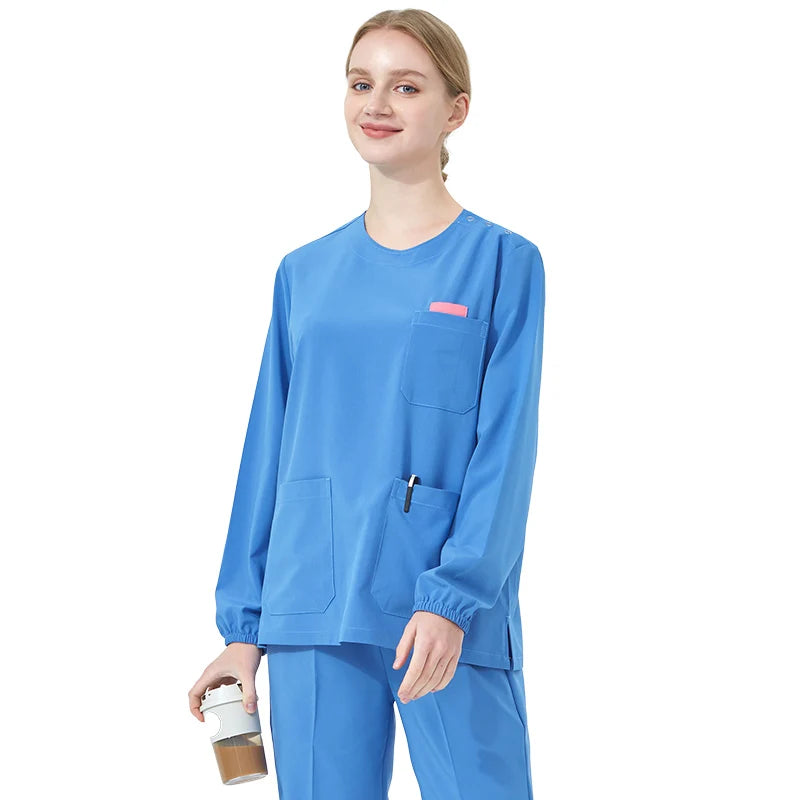 Quick-Dry Hospital Working Clothes Breathable Doctor Nurse Uniforms Women's Orthopaedic Surgeon Stretch Medical Scrub Set S02