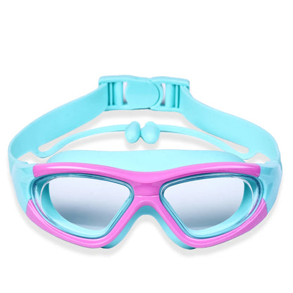 High-Definition Children's Swimming Goggles for Boys and Girls, Anti-Fog Swimming Goggles, Large-Frame Goggles, Comfortable Silicone