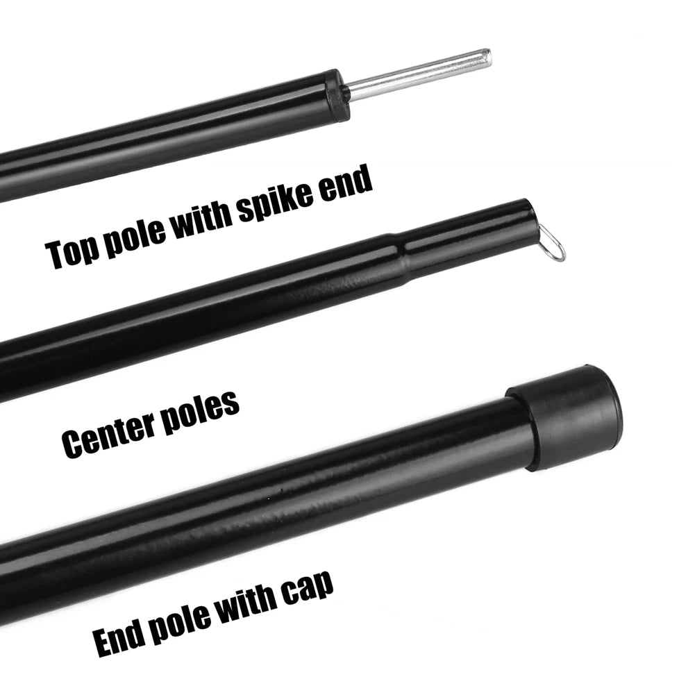 Set of 2 Tent Tarp Poles Universal Telescopic Adjustable Aluminium Camping Awning Poles Tent Accessories for Headroom Canopy