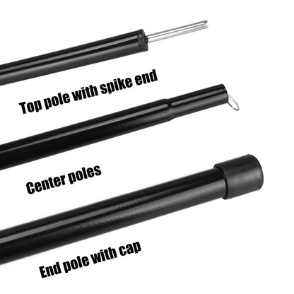 Set of 2 Tent Tarp Poles Universal Telescopic Adjustable Aluminium Camping Awning Poles Tent Accessories for Headroom Canopy