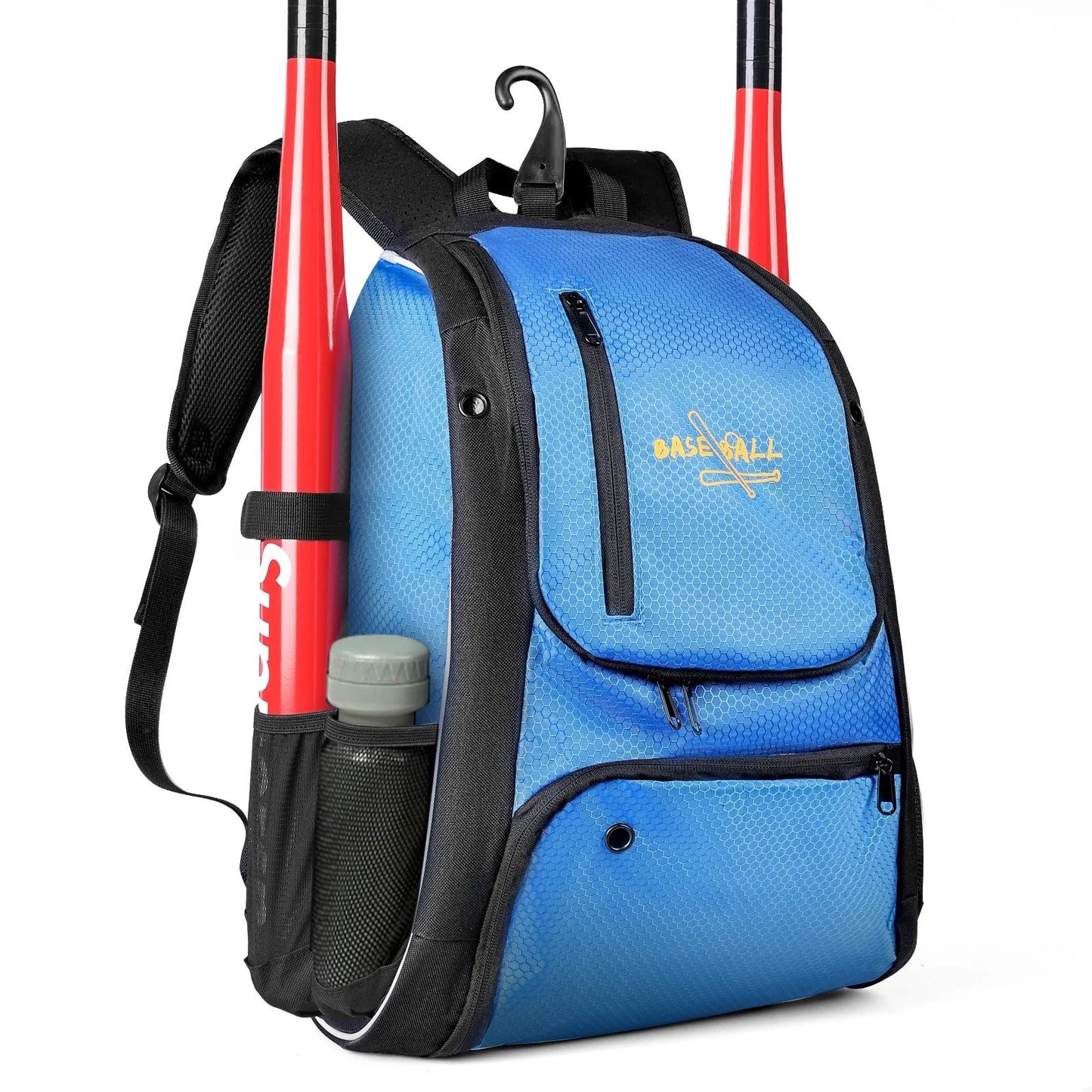 Baseball Bag Softball Bag Waterproof Backpack Bag Shoulder Sport Bag Youth Boy Girl Adult Fence Hook Ball Bat Batting Glove Gear