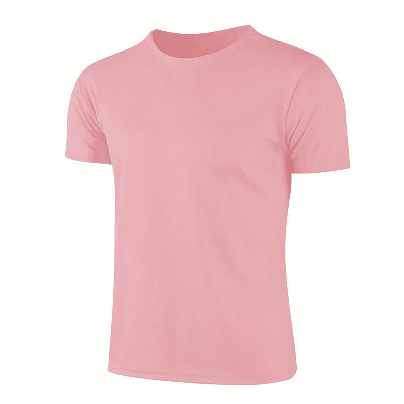 Quick-drying Round Neck Sport T-shirt Gym Jerseys Fitness Shirt Trainer Running T-shirt Men Breathable Sportswear Class Service