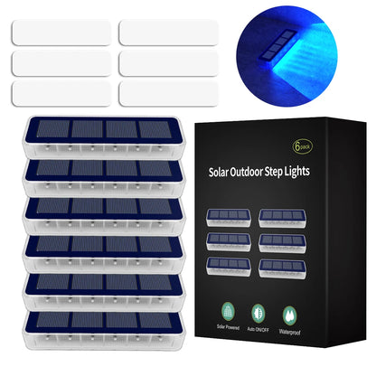 Solar Deck Lights Outdoor Waterproof LED Step Sidewalk Stair Garden Light IP68 Auto On/Off Solar Powered Dock Driveway Lighting