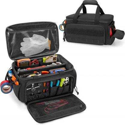 14" Heavy Duty Tactical Tool Bag Non-Slip Base Multipurpose Work Organizer for Handyman,Carpenter,Durable Portable Tool Storage