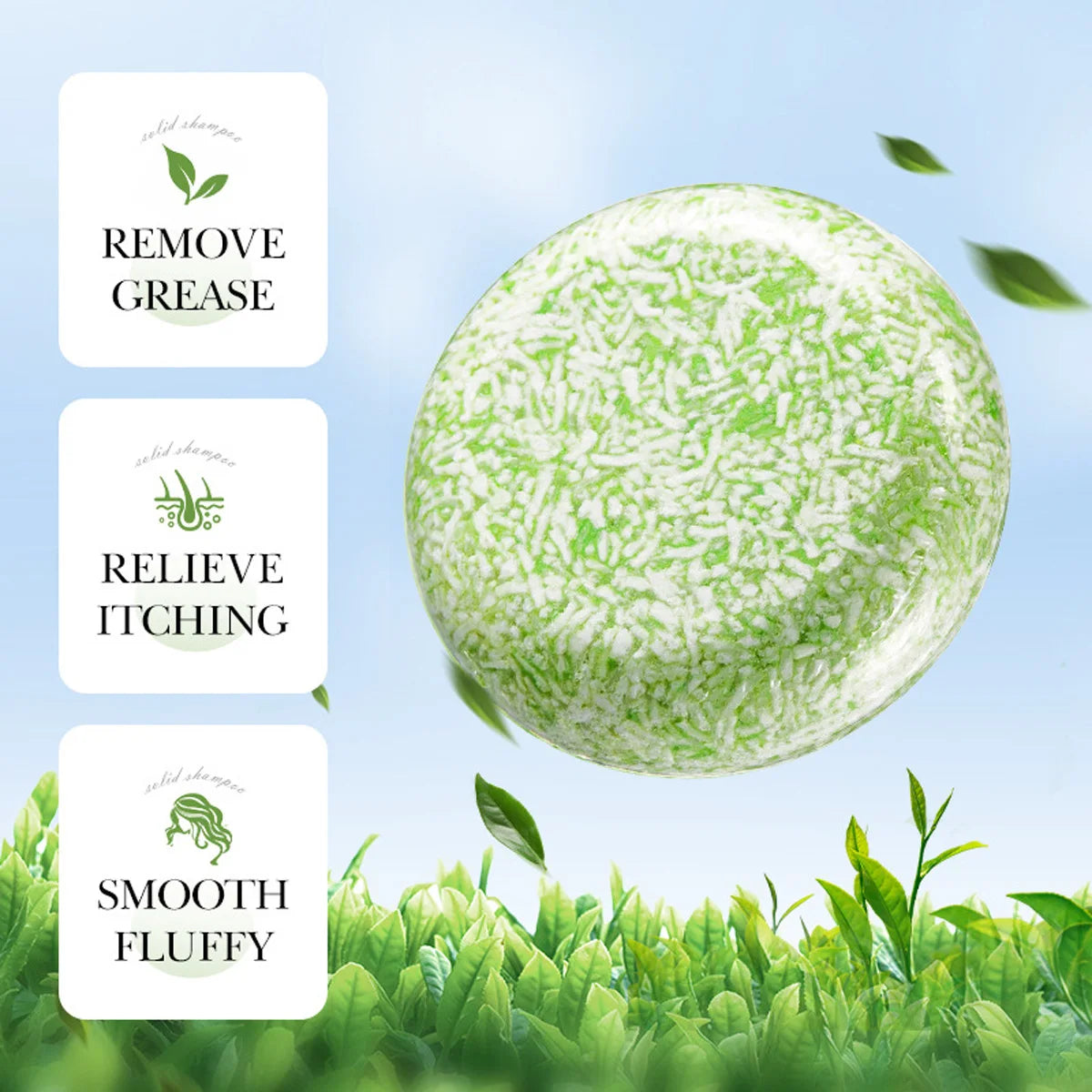 Tea Tree Essential Oil Solid Shampoo Bar Deeply Cleanses Nourishes Nourishes Hair Plant Essential Oils Care For Scalp And Hair