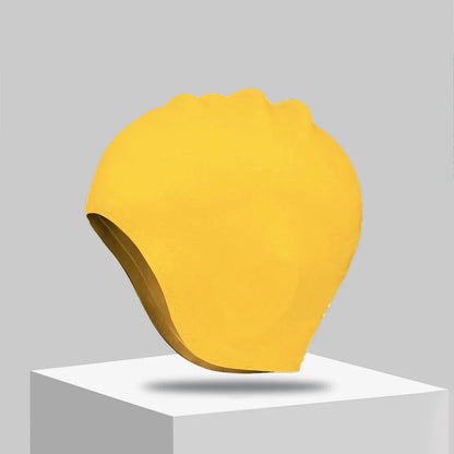 DIZETION Durable Silicone Swimming Cap with Ear Pockets for Adults and Teens - Protects Long Hair and Provides High Elasticity