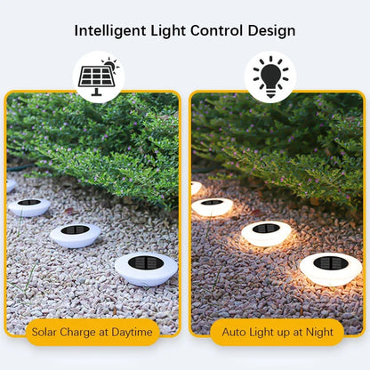 1/4PCS Solar Lights, Outdoors Lamp, 360° LED Floor Lights Waterproof with On/Off for Garden, Yard, Driveway, Patio, Lawn 1/4Pack