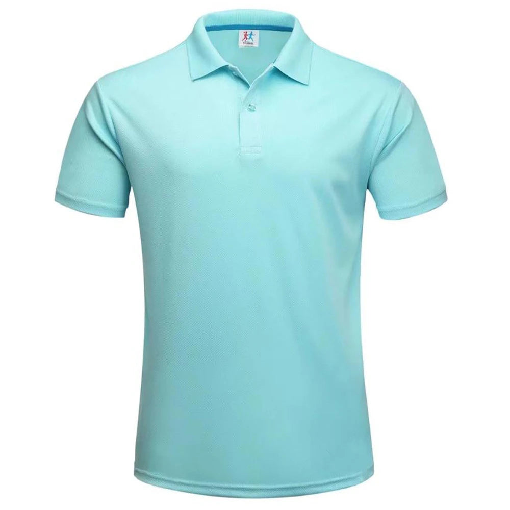 Quick Dry Breathable Golf Polo Shirt Men Summer Short Sleeve Polyester Running Collar T-shirt Sports Camisa Polo T Shirt For Men