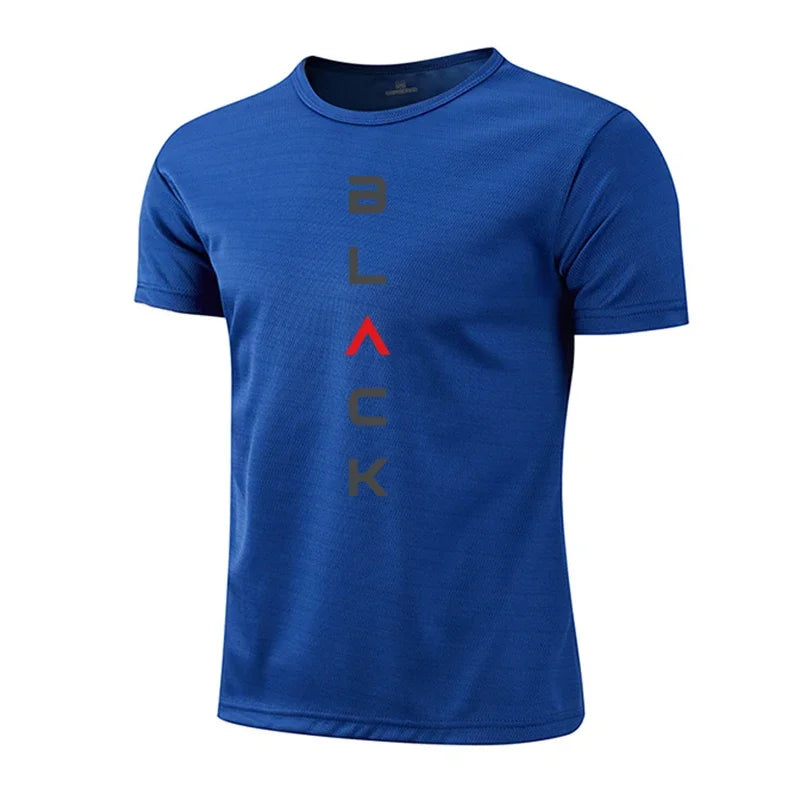 Quick-Drying Men T-shirt Printing Casual Sports Exercise Short Sleeve Outdoor Lightwight Marathon Clothing 2026 Summer Mesh Tees
