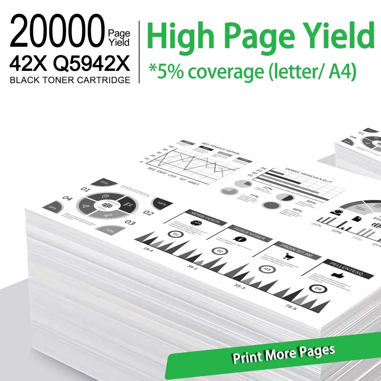 Greencycle  High-Yield Compatible Toner Cartridge Replacement for HP 42X Q5942X Q1338A Use with Laserjet 4250 4250N 4250TN Print