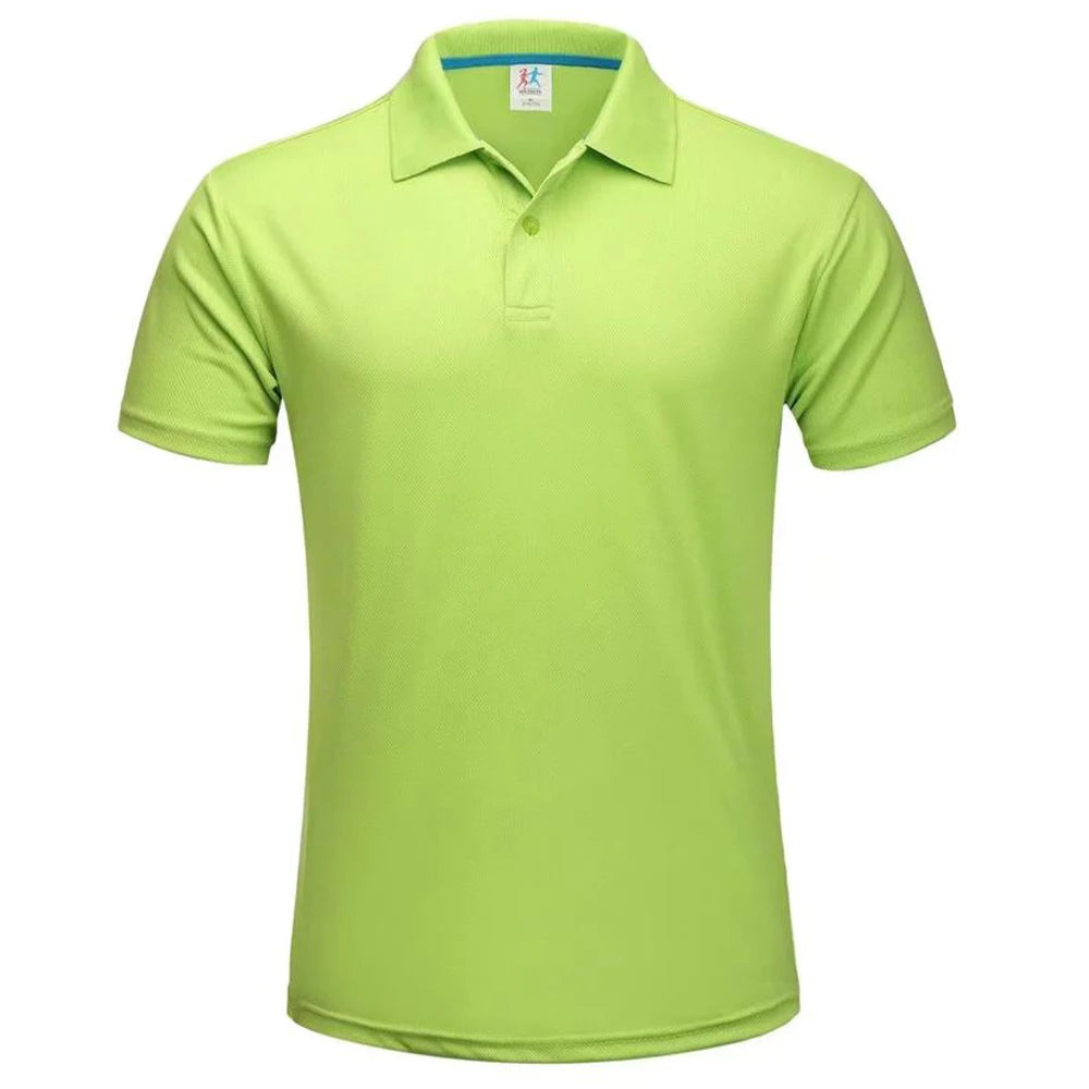 Quick Dry Breathable Golf Polo Shirt Men Summer Short Sleeve Polyester Running Collar T-shirt Sports Camisa Polo T Shirt For Men