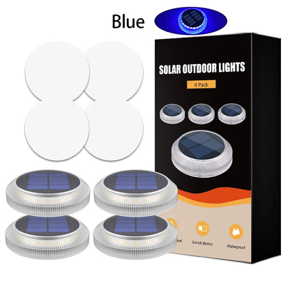4Pcs Solar Deck Lights Outdoor Step Lights Waterproof IP68 Led Solar Lights For Railing Stairs Yard Patio Pathway Driveway