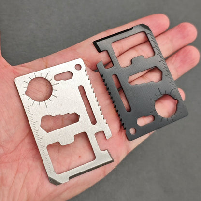Stainless Steel EDC Pocket Tool Credit Card, 11-in-1 Portable Outdoor Camping Survival Multi-Tool Tourism Equipment hunting tool