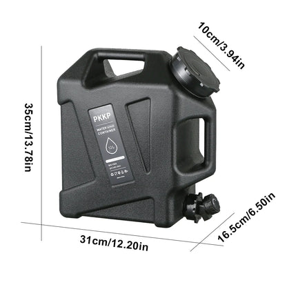 12/13/19L Water Tank Outdoor Water Bin Large Capacity Camping Bucket with Faucet No Leakage Water Bucket Container for Travel