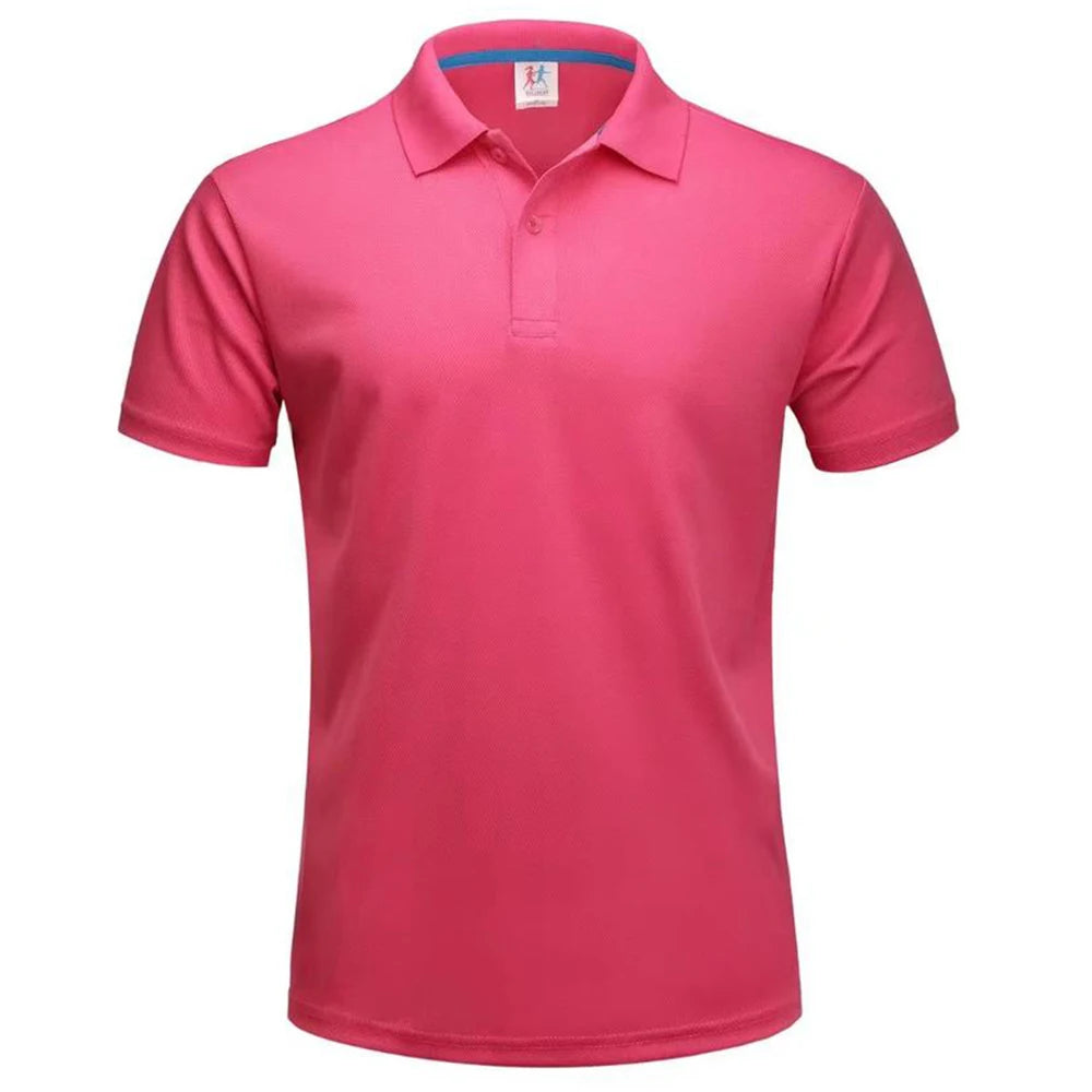 Quick Dry Breathable Golf Polo Shirt Men Summer Short Sleeve Polyester Running Collar T-shirt Sports Camisa Polo T Shirt For Men