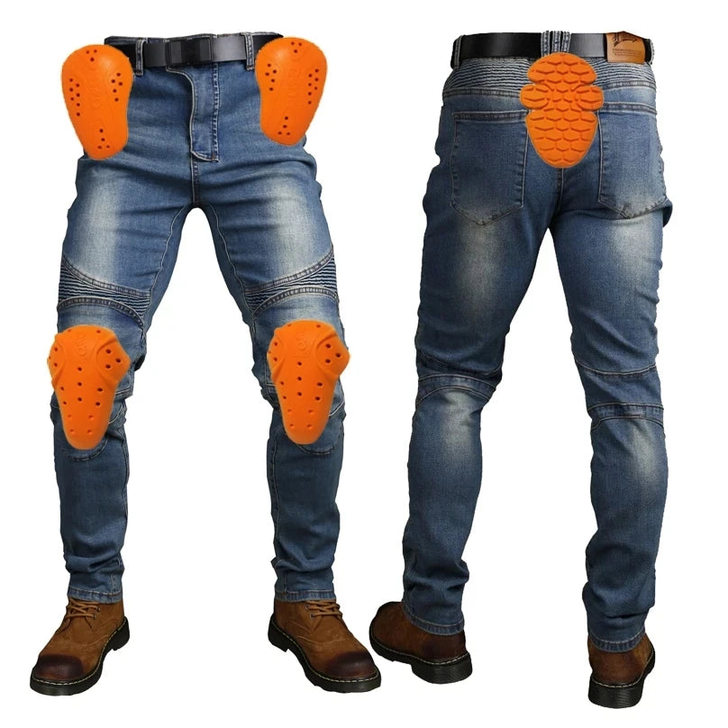 Motorcycle Rider Pants Cycling Pants Racing Jeans With 5 Anti-Fall Protective Gear Moto Motocross Trousers CE Level 1/2 Armor
