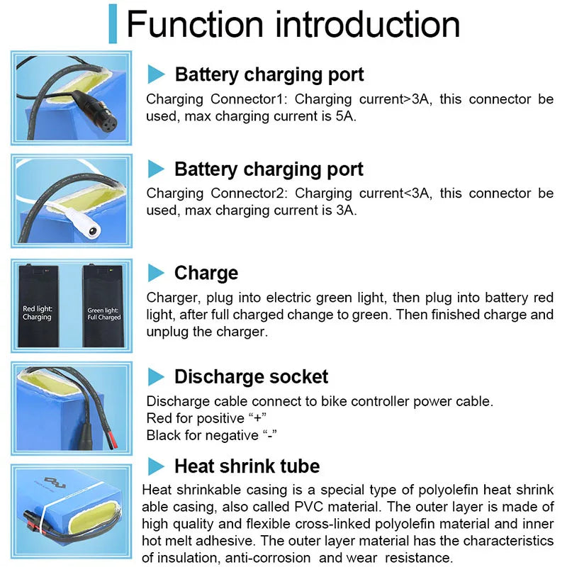 36V 20AH Ebike Battery Pack PVC Waterproof 72V 20AH 60V 52V for 1800W 1500W 1000W 2000W 2500W 3000W Motorcycle Electric EScooter