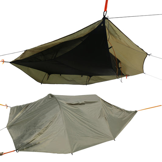 3 Point Hammock Tent with Mosquito Net & RainFly Lay Flat Hammock 660 LBS Load Capacity for Outdoor Backpacking & Hiking