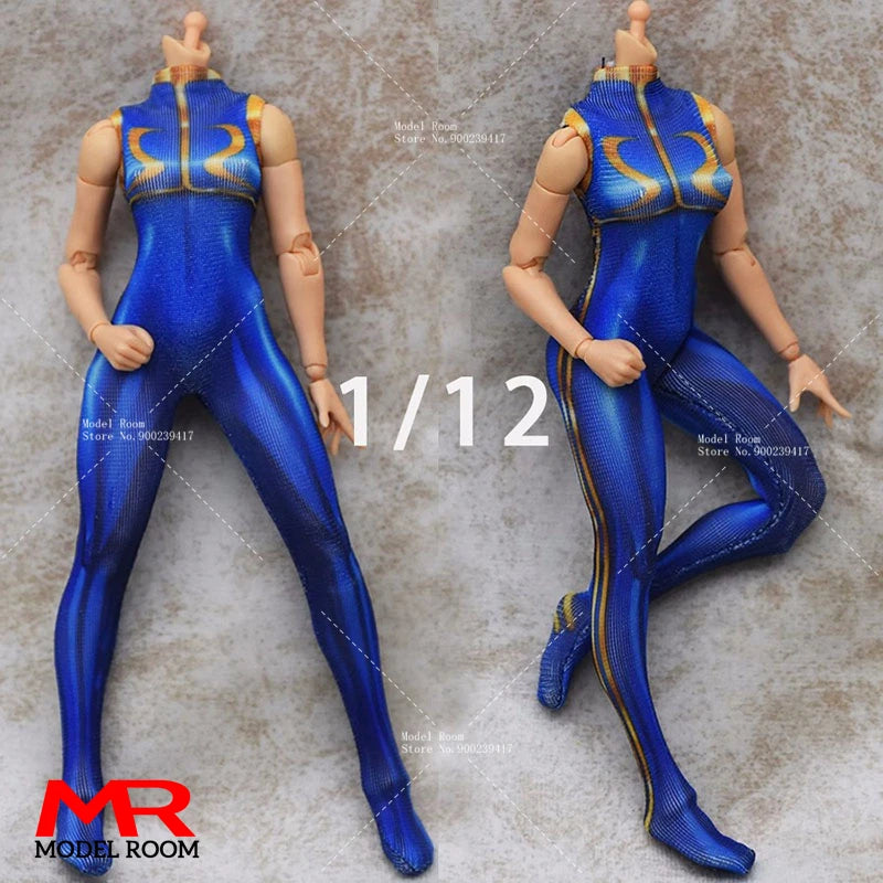 1/12 Scale Female Cosplay Combat Suit Bodysuit Jumpsuit Clothes Model Fit 6'' Romankey Soldier Action Figure Body Dolls