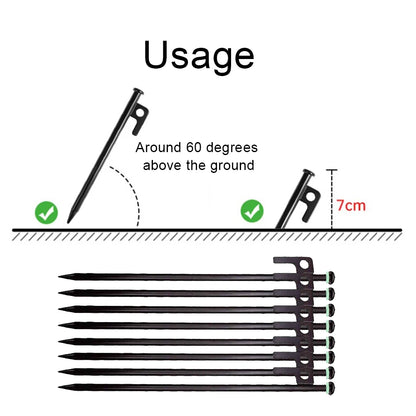 4/8Pcs Tent Stakes Forged Steel Tent Pegs Heavy Duty Ground Stakes 30cm Camping Tent Spikes with Storage Bag for Outdoor Camping