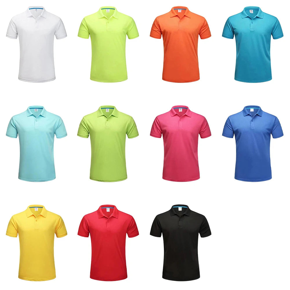 Quick Dry Breathable Golf Polo Shirt Men Summer Short Sleeve Polyester Running Collar T-shirt Sports Camisa Polo T Shirt For Men