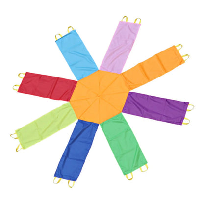 Childrens Rainbow Parachute Cooperative Play and Outdoor Playground Activities Team Building Games For Adults Kids Teens