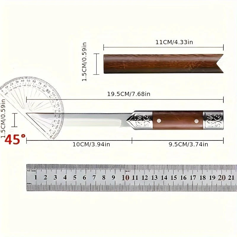 Premium Carved Professional Stainless Steel Outdoor Knife, Meat Cutter, Fruit Peeler, Mini Utility Knife, Portable Knife