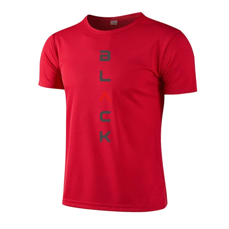 Quick-Drying Men T-shirt Printing Casual Sports Exercise Short Sleeve Outdoor Lightwight Marathon Clothing 2026 Summer Mesh Tees