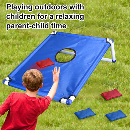 Kids Toys Bean Bags Toss Game Set Portable Cornhole Set with 1 Cornhole Game Board and 6 Bean Bags Yard Toss For Children's Gift