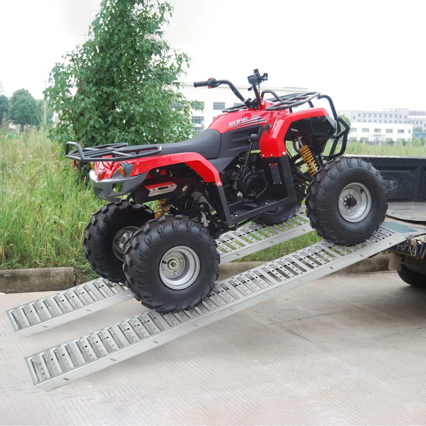 72" x 9" Heavy-Duty Loading Ramps (Set of 2)-1000 lbs Total Capacity with Anti-Slip Surface, for Motorcycles, ATVs,Lawn Mower