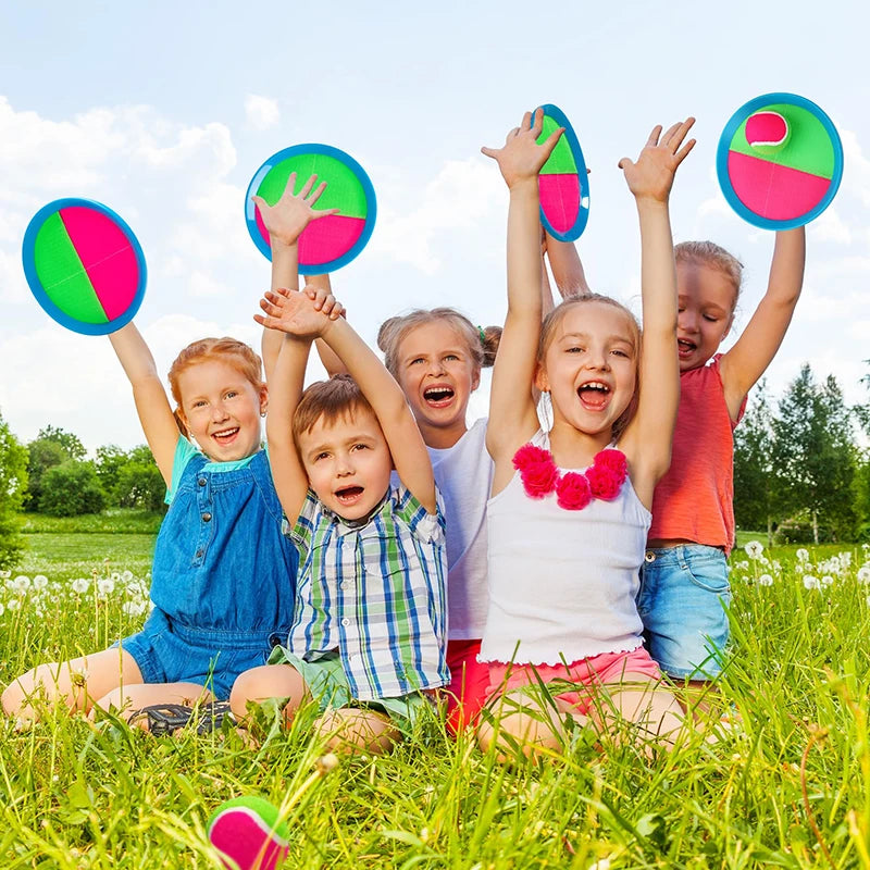 Children Sports Toys Toss & Catch Ball Sticky Balls Summer Outdoor Beach Toy Multiplayer Game Parent-child Interaction Gifts TMZ