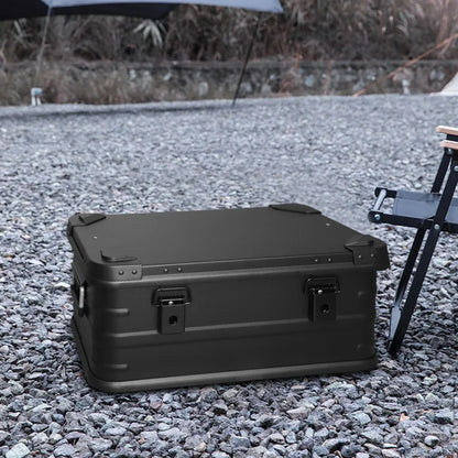 30L 50L 80L Aluminum Alloy Travel Storage Box Black Storage Box for Camping Household Car Picnic Travel Camping Outdoor storage