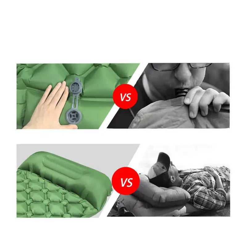 Inflatable Camping Mattress With Pillow