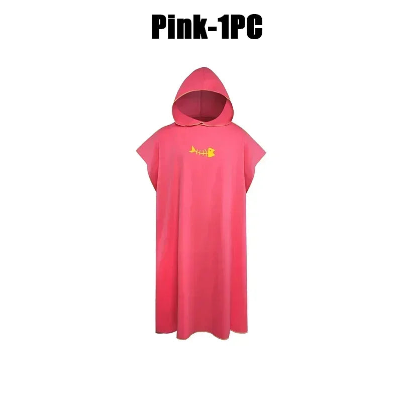 Quick-drying Changing Robe Quick Dry Bathrobe Hooded Absorbent Bath Towel Swimming & Fitness Super Absorbent Bathrobe