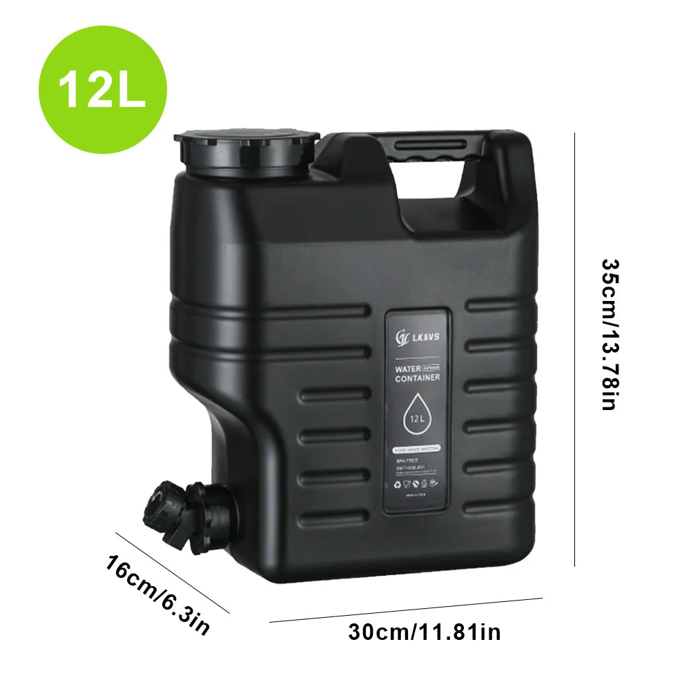 10/11/12L Drinking Water Container with Spigot Leakproof Camping Water Tank Large Capacity Water Storage Carrier for Hiking Car