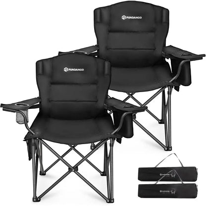 Oversized Camping Chairs for Adults, Heavy Duty Fold Up Sports Games Lawn Chairs, Extra Wide Big Man Outdoor Chairs with Padded