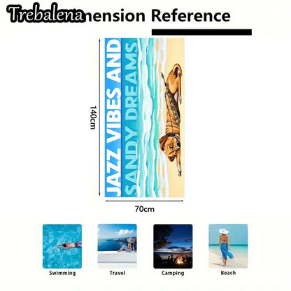 30*60inch Ultra-Soft Beach Towel with Jazz Vibes Sandy Dreams Beach Towel