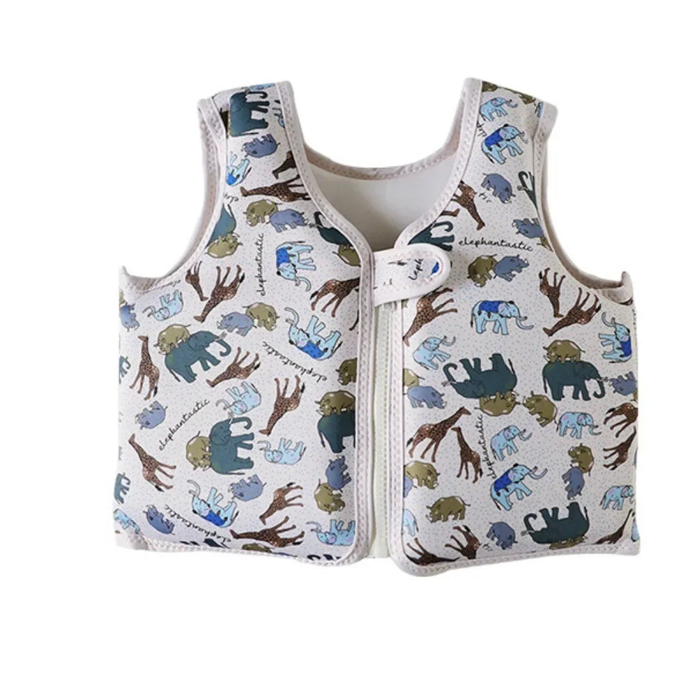 Not Falling Off Child Buoyancy Vest Anti Rollover Stable Baby Swimming Jackets Adjustable Cartoon Inflation-Free Swimming Vest